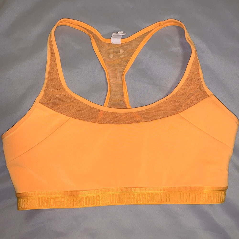 Yellow Underarmour sports bra